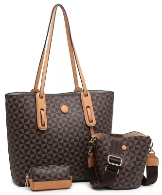 Monogram 3in1 Shopper Set 716533 TAN